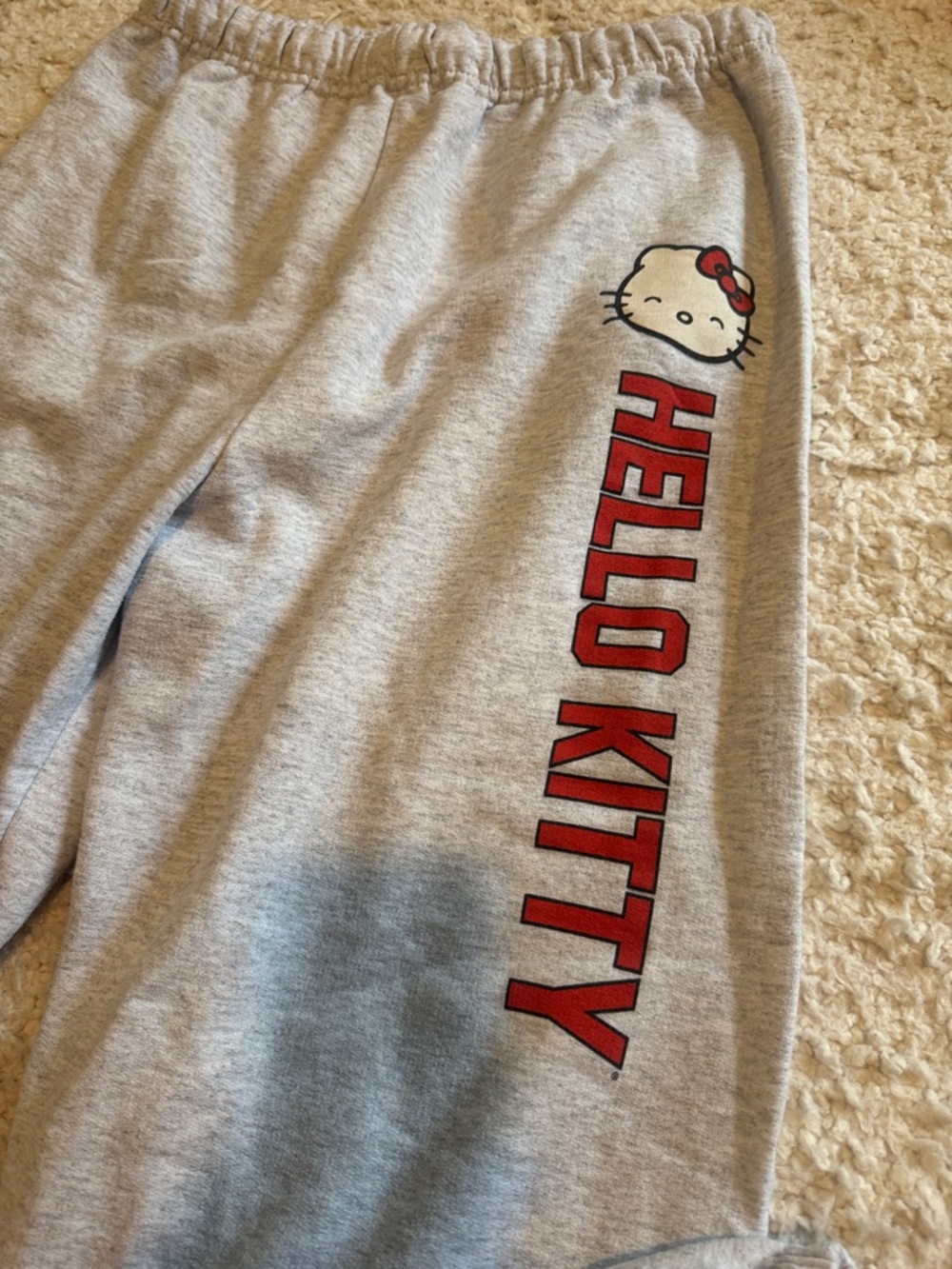 Hello Kitty Gray Sweatpants with Red Logo and Character - Picture 2 of 6